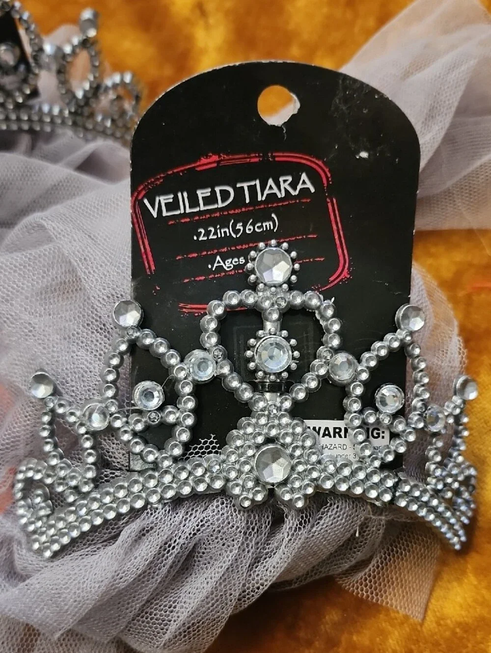 (3pc) Black Witch Hat Headband and Silver Tiara Set